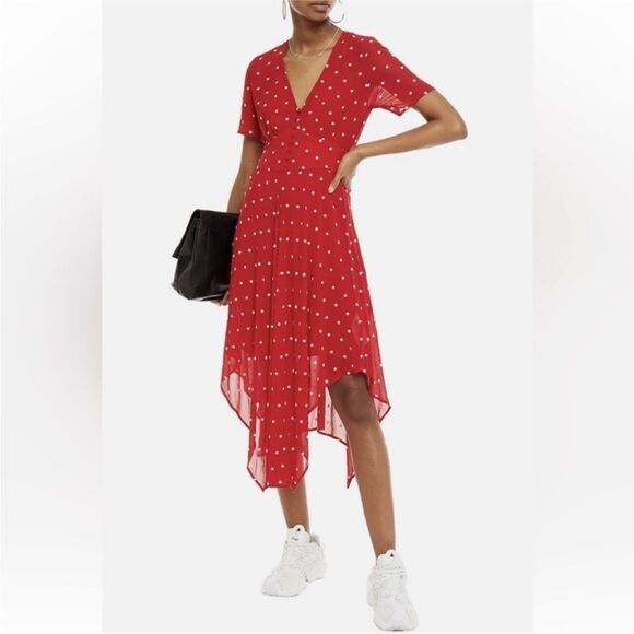 Maje Elegant Red   Embroidered Dress, M - Picture 1 of 13
